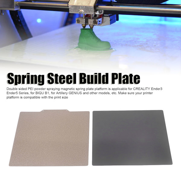 Fjäderstål Byggplatta Magnetisk 235x235mm 2-sidig PEI Pulverlackerad för CREALITY Ender3 Ender5 3D-skrivartillbehör