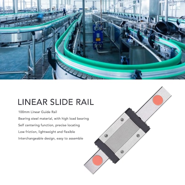 100mm Lineær Guidebane Leje Stål Selvcenterende Mikro Lineær Bevægelse Glideblok Bane
