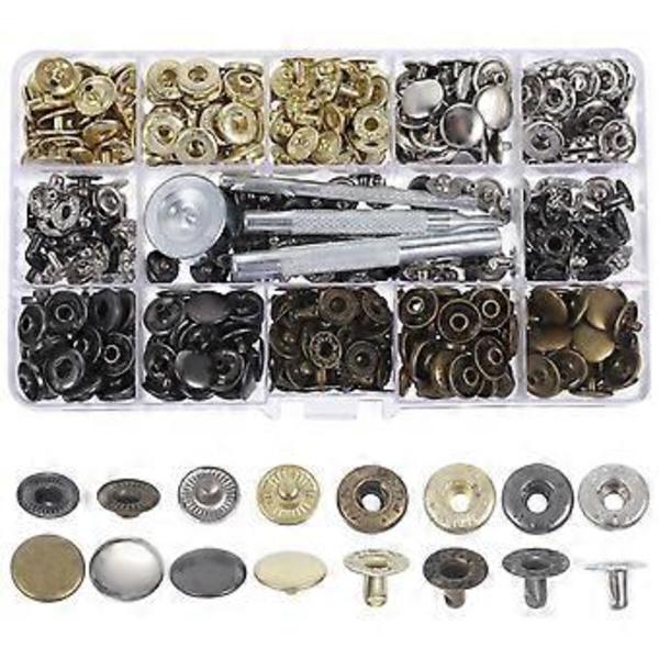 1 Sæt Læder Trykknapper Sæt Metal Trykknapper Trykknapper til Tøj Tasker