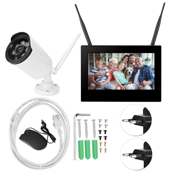 10 tommer 1.3MP HD Trådløs WIFI Babymonitor 1 Kamera Smart DVR Hjemmesikkerhedssystem EU 110-240V