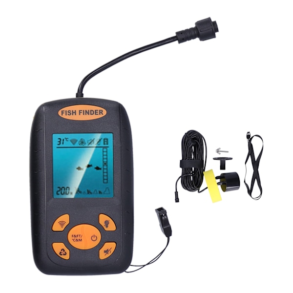 Fiskeekolod Wireless LCD Visuell Handhållen Ekolod Alarm Fiskegivare för Utomhusaktivitet