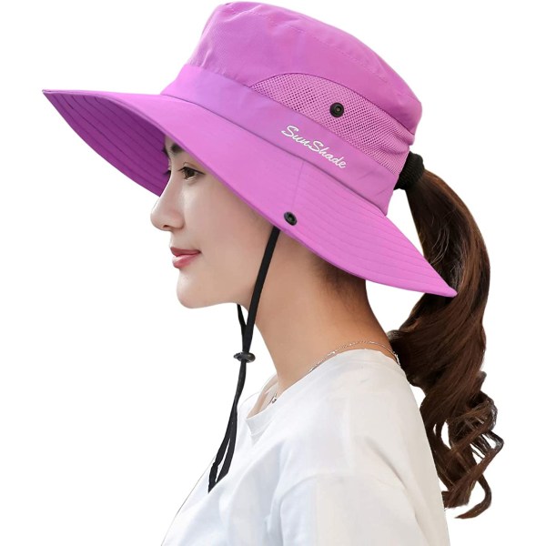 Hestehale solhatt for kvinner UV-beskyttelse Sammenleggbar mesh bred kant B