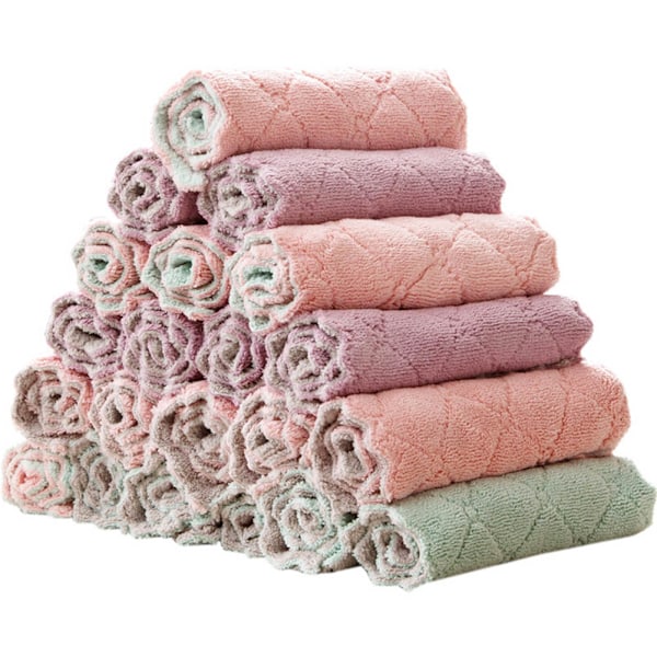 Stilfulla Kökshanddukar, Superabsorberande Och Luddfri Korall Sammet Mikrofiber, För Att Torka Disk Och Rengöra, Finns I Flera Färger
