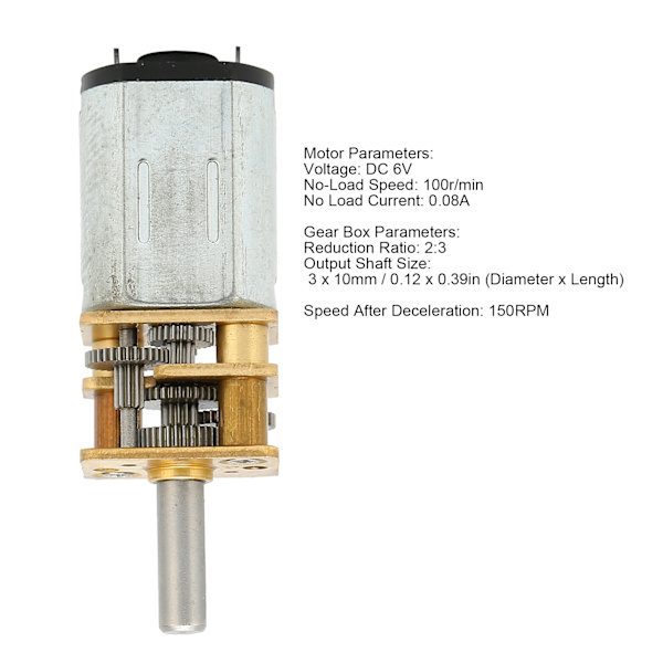 12FN20 DC6V 150RPM 2:3 Nopeusvähennysvaihteisto Moottori Elektroninen Lukko Mini DC Moottori