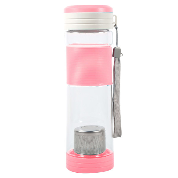 550ML Bærbar Forseglet Lækagesikker Vand- og Te-Flaske Med Si til Rejse, Kontorbrug - Pink