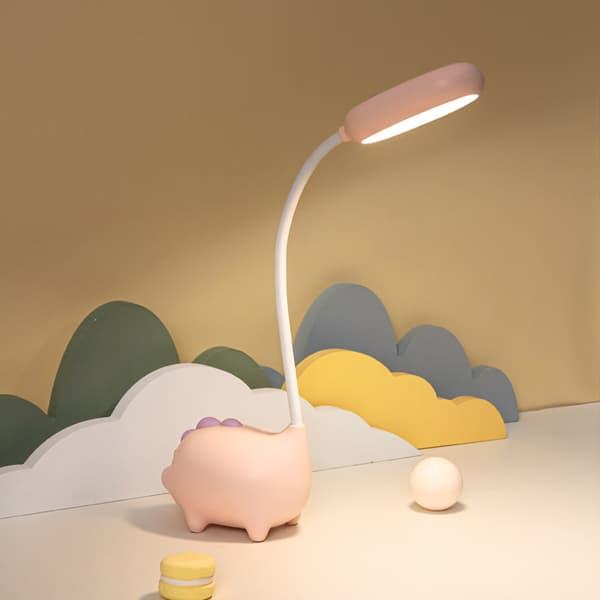 Flerbruks Dinosaur Skrivebordslampe, Bærbart Sammenleggbart Skrivebordstilbehør, Øyebeskyttelse USB Oppladbart Lys For Studenthybel, Søtt Design 3