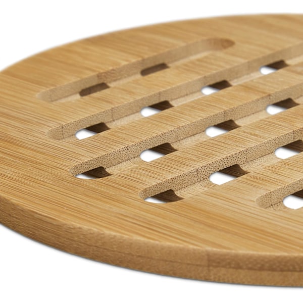 Skydda Bänkskivan Med Placemat Underlägg i Flera Storlekar, Förnybar Resurs Värmebeständigt Bambu Grytunderlägg För Varma Rätter, Kastruller, Skålar, Tekannor (Natur, 4