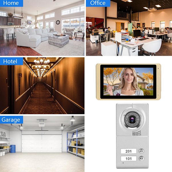 100-240V 7 tum 720P WIFI Pekskärm Fjärrkontroll Video 2 Monitor Dörrklocka US-kontakt