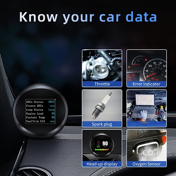 Universal Head-Up Display OBD2 GPS-läge HUD HD-projektionsmonitor Bilinstrument