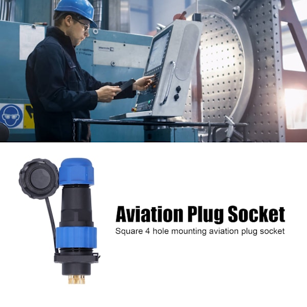 Vandafvisende Stikkontakt Kvadratisk Luftfartsstrømstik Butt Terminal Adapter AC 380V SP205 Pin