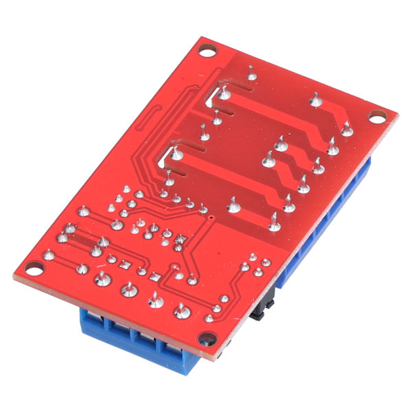 Relämodul 2 Kanaler Knapp Självlåsande Interlock Hög Låg Nivå Trigger med Switch Ljus 12V