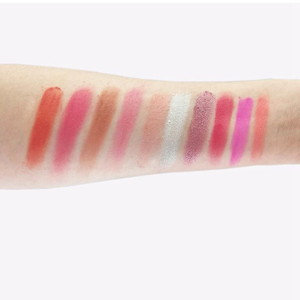 10 Farver Ansigtsmakeup Rouge Langvarig Vandfast Svedsikker Kosmetik
