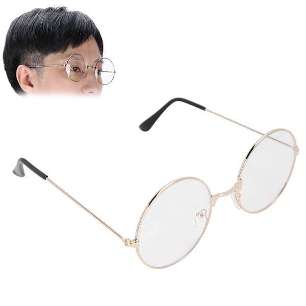 Vintage Stil Klar Linse Briller Unisex Mænd Kvinder Metalramme Briller Briller Guld