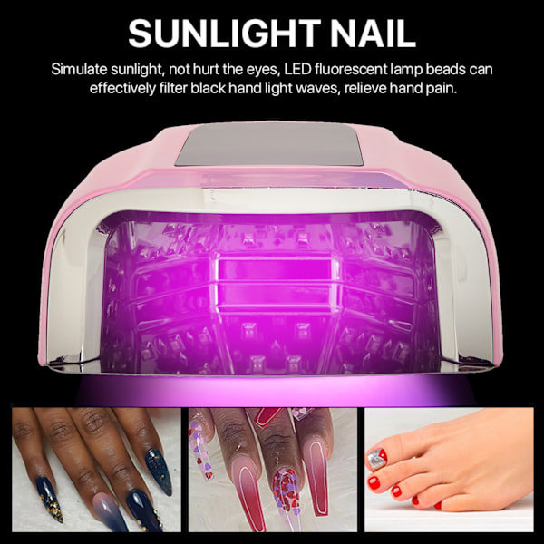 96W Nagellackstorkare 42 st Ljuschips Intelligent Induktion Uppladdningsbar Nagelgelhärdningslampa 100‑240V EU-kontakt
