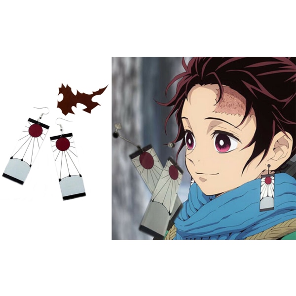 Tanjiro örhängen Kamado Tanjirou's Hanafuda örhängen för ,anime