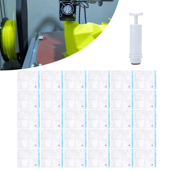 30 stk Filamenttørker Vakuumforseglingsposer for PLA 3D-printerdeler 1 stk Luftpumpeekstraktor