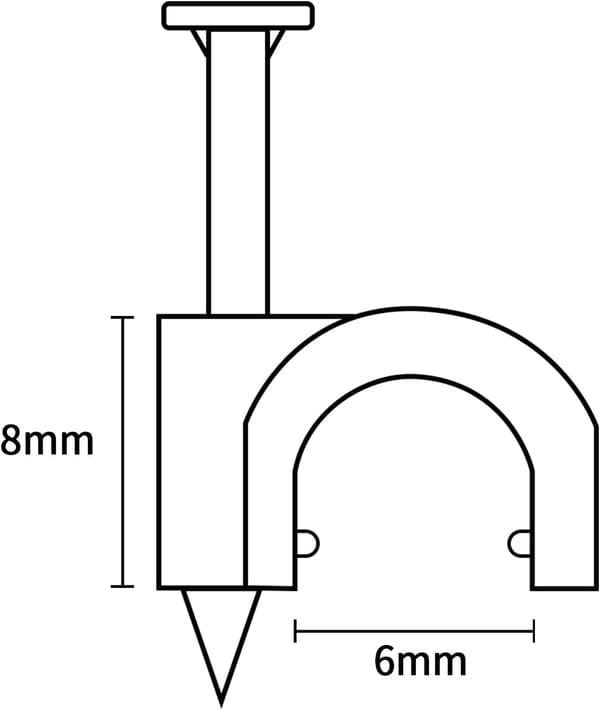 400-pack starka och hållbara runda kabelklämmor - 4 storlekar 6mm - Fo