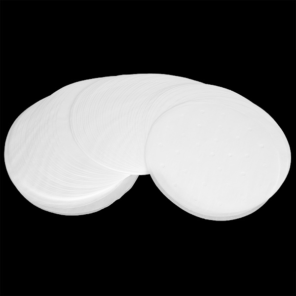 Vattenresistenta non-stick bakplåtspapper, perforerat bakplåtspapper förskuret, lätt att rengöra, rund form, livsmedelsgodkänt silikonpapper, fettbeständiga liners