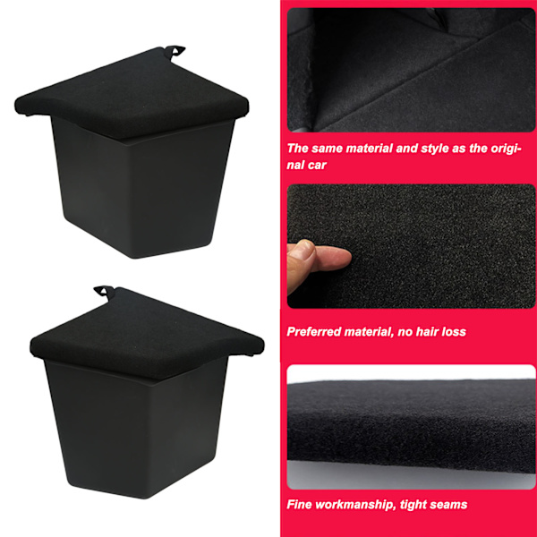 2 st Rear Trunk Organizer Sidolagringspaket med Lock Tilläggsförvaringslåda Fack Ersättning för Tesla Model Y 2020‑2022