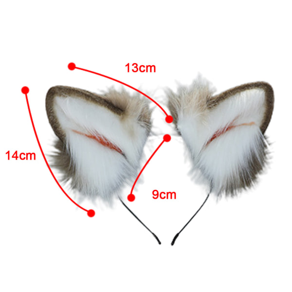 Fox Cat Long Fur Ears Hair Headwear Wolf Animal Anime Halloween