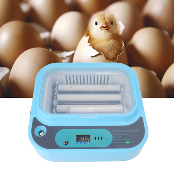 Egg Inkubator Automatisk Vanntilsetting Temperaturkontroll 6 Egg Vender Dobbel Strømforsyning Fjørfe Klekking Maskin for Kyllinger Gåse And EU Plugg 220V