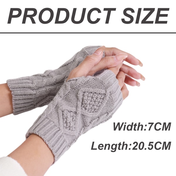 4 paria naisten talven lämpimät neulotut sormettomat hanskat Thumbhole Arm W