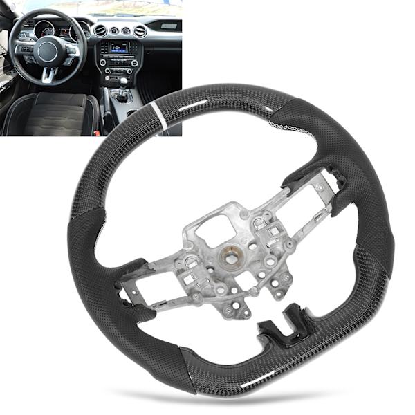 Tilpasset Kulfiber Rat Perforeret Læder Udskiftning til Ford Mustang V6 EcoBoost GT Shelby 2015‑2017