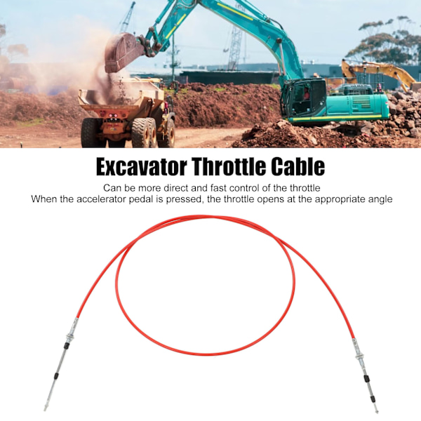 Grävskopthrottle-motorstyrningskabel PU-mantlad böjbar gasvajer i rostfritt stål för Hitachi grävmaskin EX200 1
