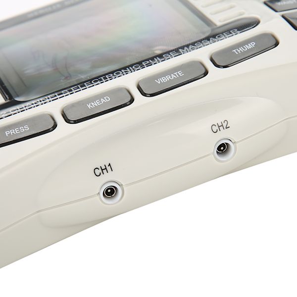 Dubbel Utmatnings Elektronisk Stimulator Tens Puls Massager med Massagetofflor EU-kontakt
