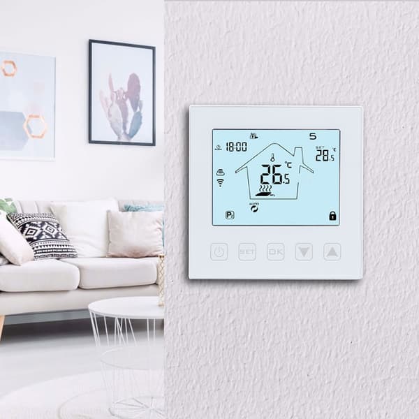 Smart Temperaturkontroll för Hemvärmesystem, Smart Tuya WiFi Termostat Digital Programmerbar LCD-Display Golvvärme Temperatur