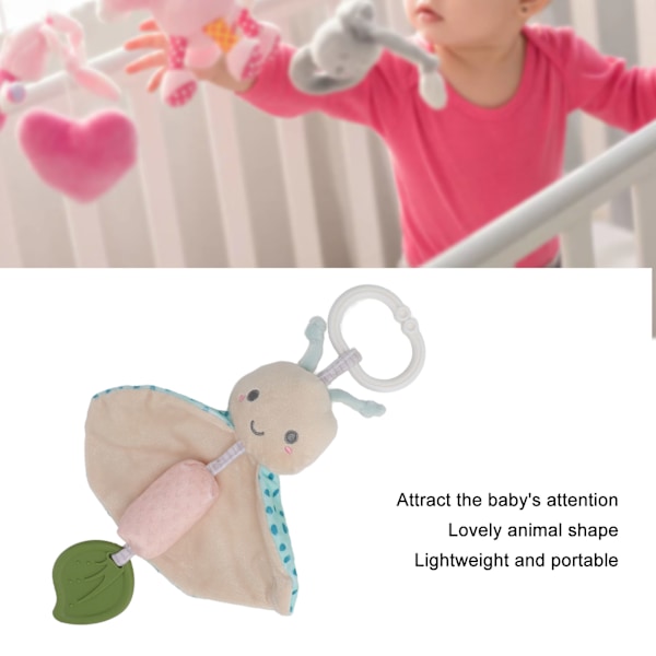Plush Babyvognleke med Interessant Lyd Myk Lett Baby Håndrasle Leke for Hjem Bil Reiser Sommerfugl