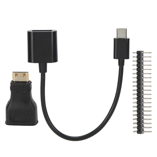 Mini HD till HD-adapter Micro USB till USB-hona strömkabel 40P för Raspberry Pi Zero stiftkit