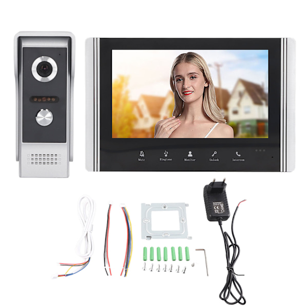 7 Tums WiFi Videodörrklocka Intercomsystem Smart 1 för 1 Visuell Telefon Fjärrkontroll Video Intercom Ingångssystem EU-kontakt