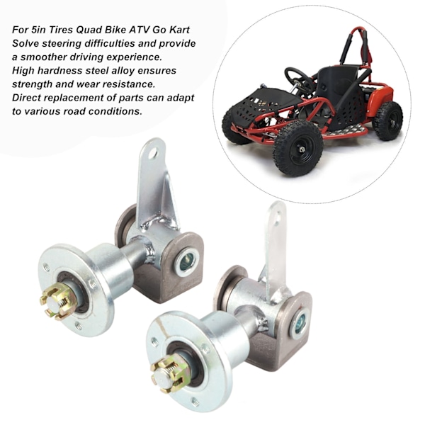 17mm 3-bultars Framhjul Navlager Fläns Styrspindel för 5 tum Däck Go Kart ATV Quad Bike