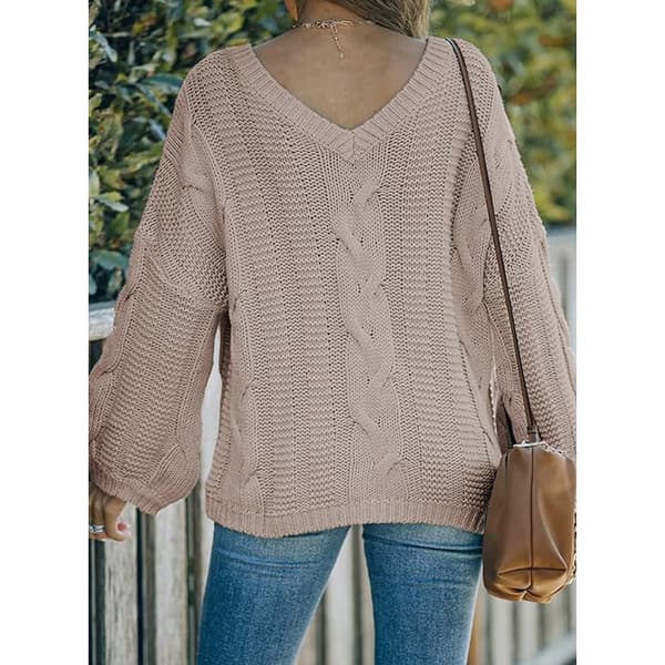Strikket Pullover Dame Oversize Pullover Chunky Strik Vinter Pullover Strikket Jumper Casual Overtøj Casual Elegant Ensfarvet (M)