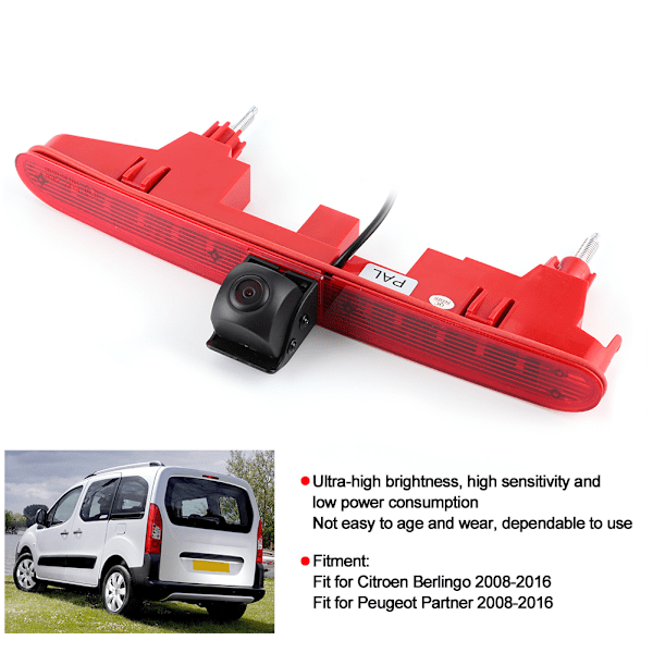 Backkamera för Bromsljus Parkering Backövervakning Passar Citroen Berlingo