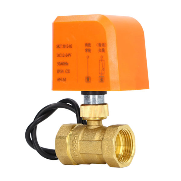 DN25 2-vägs 2-tråds Elektrisk Kulventil Normalt Stängd Mässing Universal Kulventil DC12‑24V