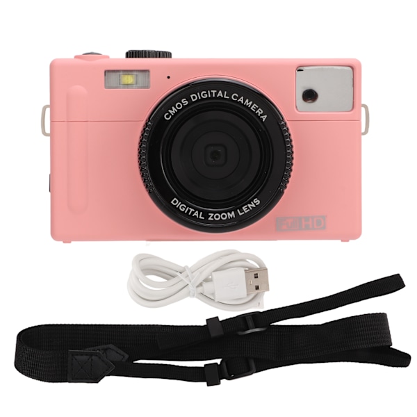 CD R1 1080P FHD Mikro Peilikamera Kannettava 16X Digitaalinen Zoomaus 24MP 3 Tuuman LCD-Näytöllä Vaaleanpunainen