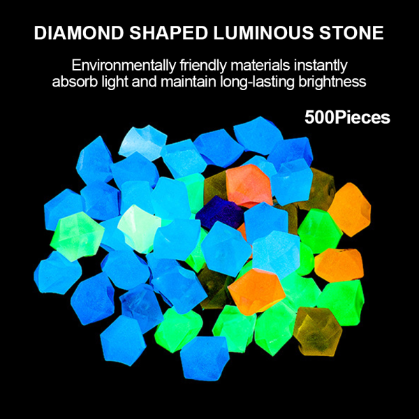 500pcs Fish tank aquarium landscaping diamond-shaped luminous