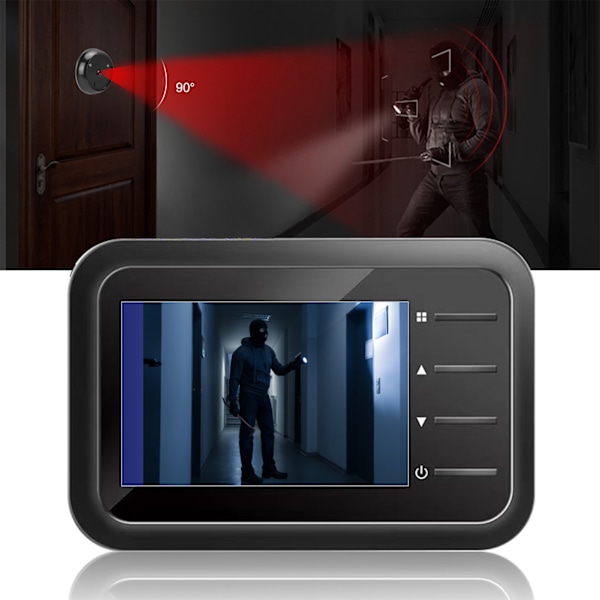 2.4in Video Doorbell Night Vision LCD Digital Camera with 90° WideAngle Lens for Household