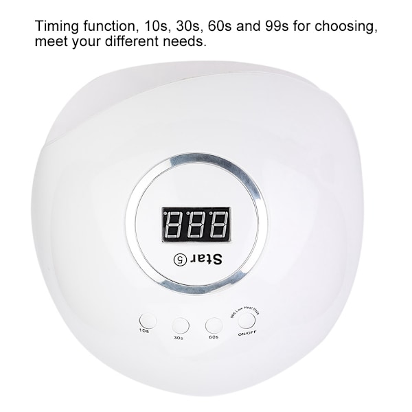 80W Intelligent Smertefri UV-Gel Lampe Herdeapparat Neglelakk Tørker Manikyrverktøy (EU-kontakt)