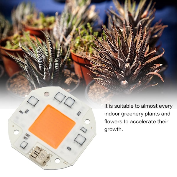 LED-siru Full Spectrum Kasvien Kasvatusvalo COB-helmilamppu Vihreille Kasveille ja Kukkaille 50W