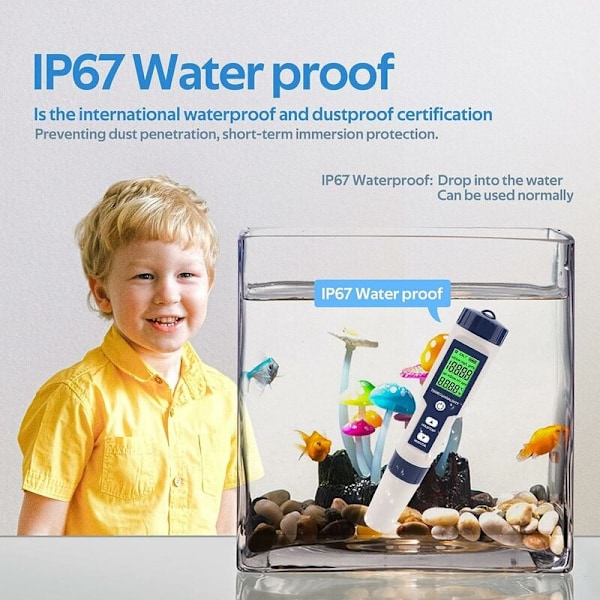 Digital PH-mätare med bakgrundsbelyst display, multiparameter vattentestare erbjuder enkel kalibrering för poolunderhåll, dricksvattenhälsa och