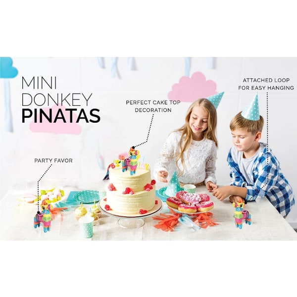 10 stk Mini æsel Pinatas Fiesta dekorationer, Cinco de Mayo