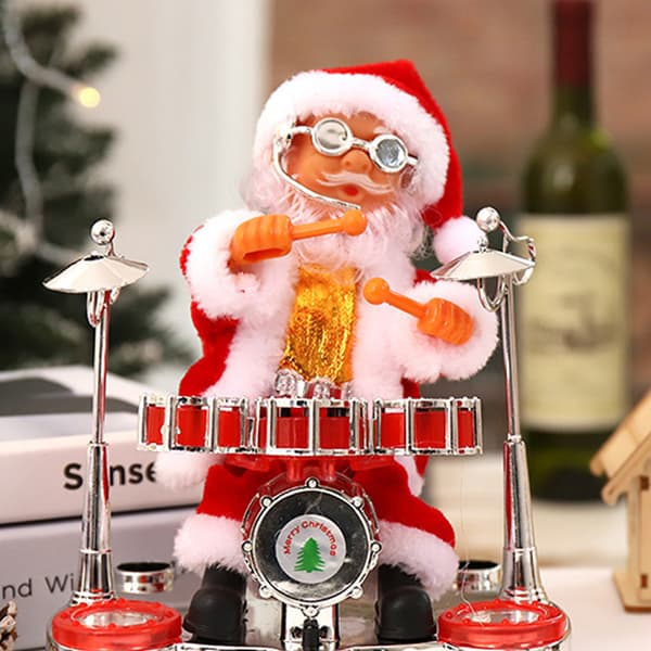 Elektrisk julesaksofon, dansende musikkjulenisse, juledekorasjon, gave til barn drum