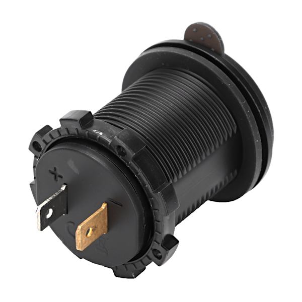 USB-porter Bil Lader Spenningsvisning Voltmeter Kjøretøy Strøm IP66 Vanntett 2.1AGrønn DC12-24V