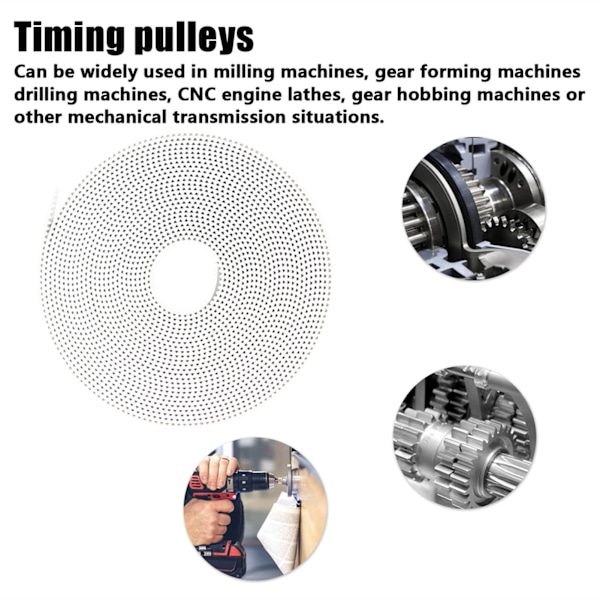 Synkronrem Hvit Ikke-Skli Timing Tannet Strip med Stålkjerne 2GT6mm (10 Meter)