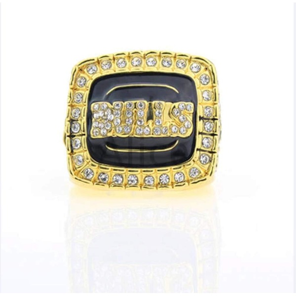 Sæt med 6 NBA Bulls Championship Replica Ring af Display Box