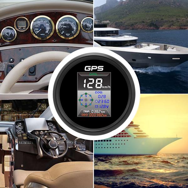 85mm Digital GPS-hastighetsmätare Knotar MPH KMH LED-bakgrundsbelysning Antifog IP67 Vattentät för 9 till 32V Båt Yacht Bil Motorcykel 910-00270