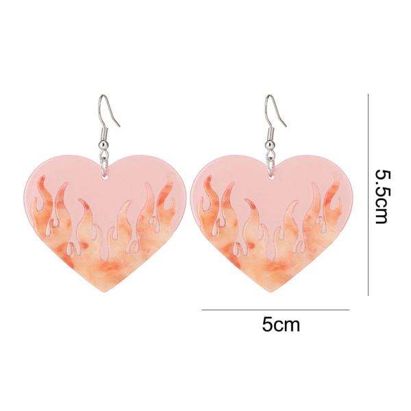 Women's Heart Flame Earrings, Personalized Heart Flame Earrings